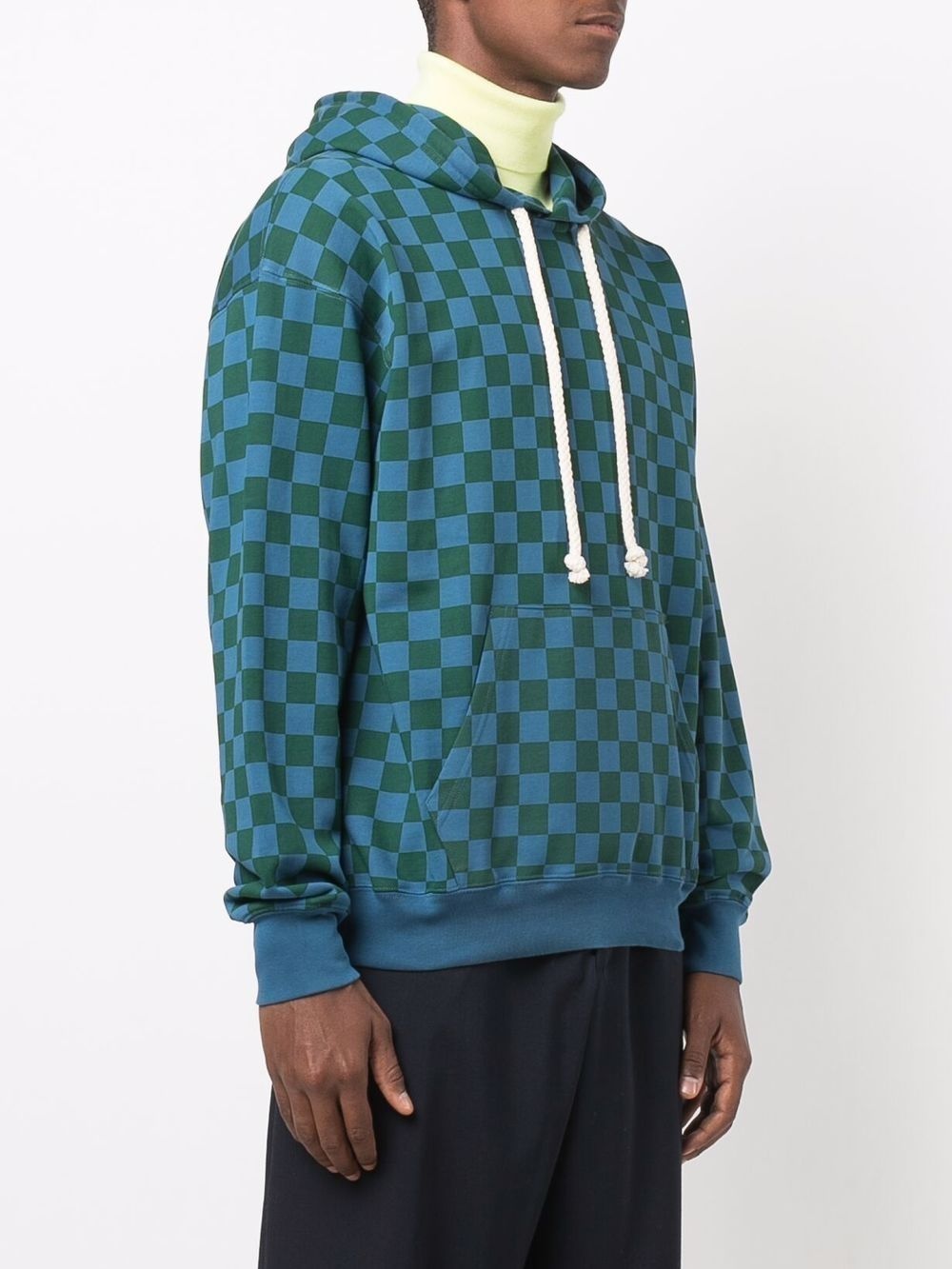 checkerboard print hoodie - 3