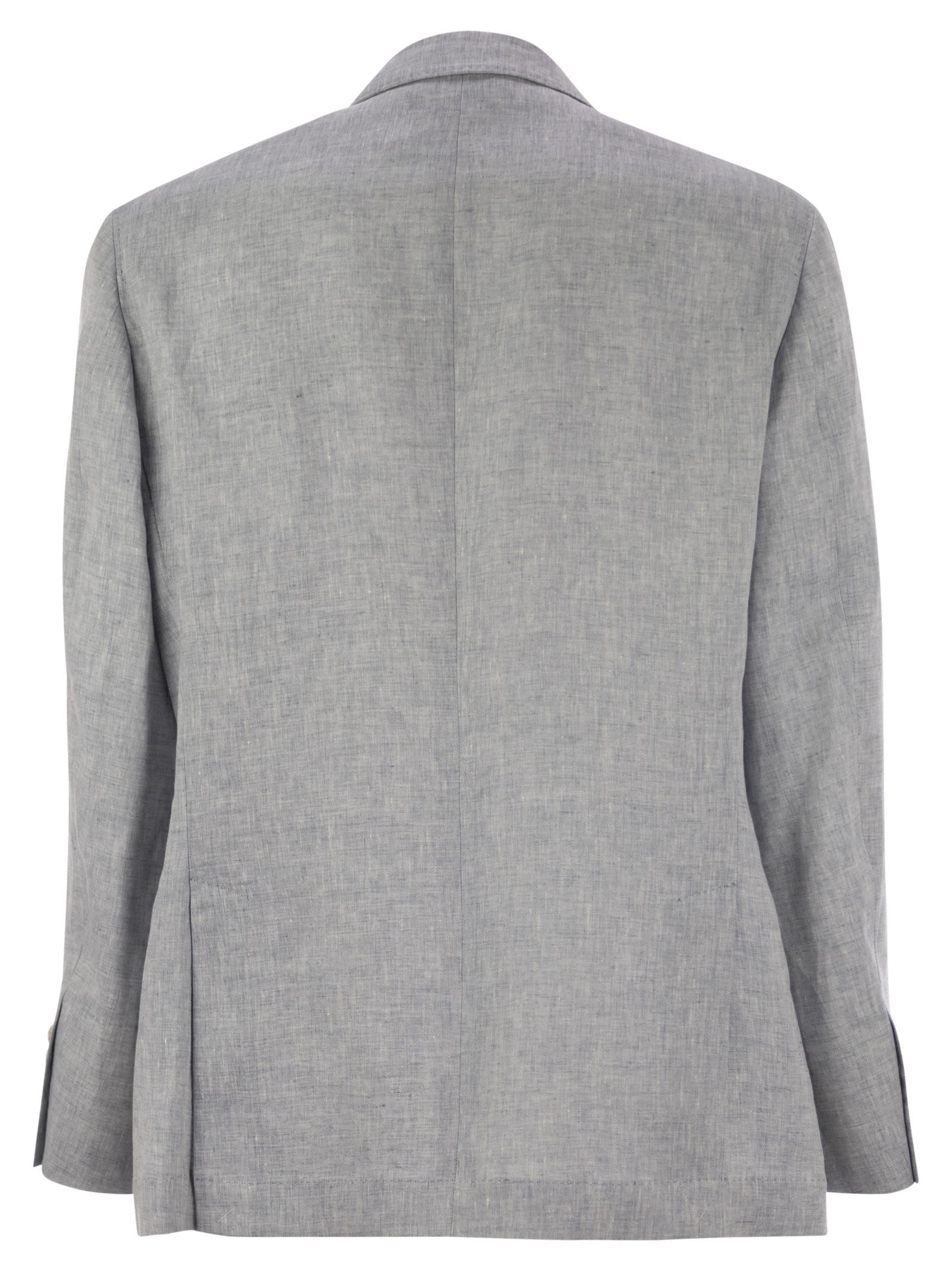 Brunello Cucinelli Men Deconstructed Jacket In Délavé Linen - 2