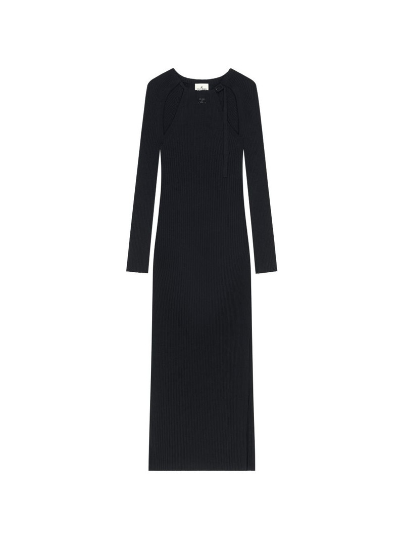 cut-out ribbed long dress 1