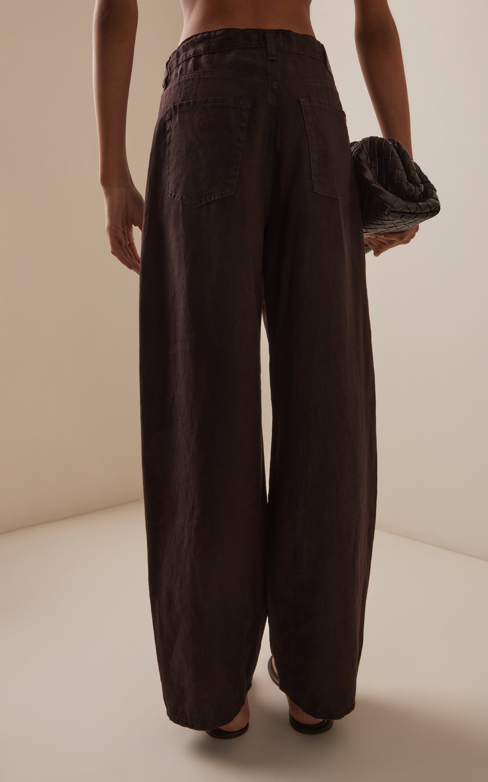 Brynn Linen Drawstring Trousers brown - 4