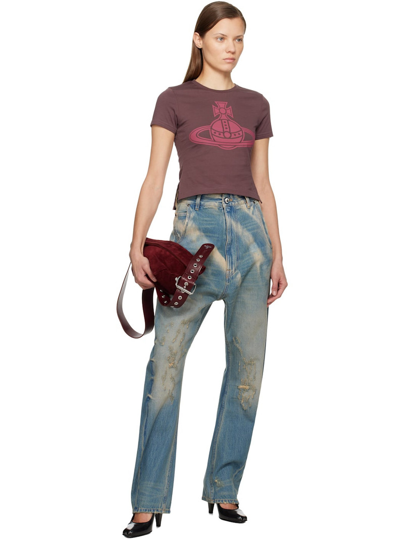 Vivienne Westwood Burgundy Paris Orb Mini Peru T-shirt outlook