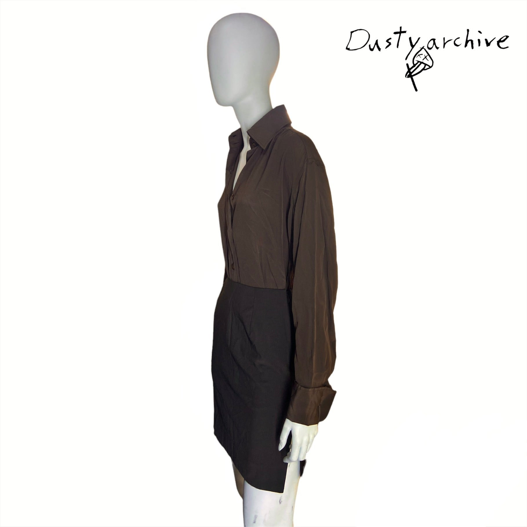 Gucci 1997 tom ford brown wool skirt 40 - 5