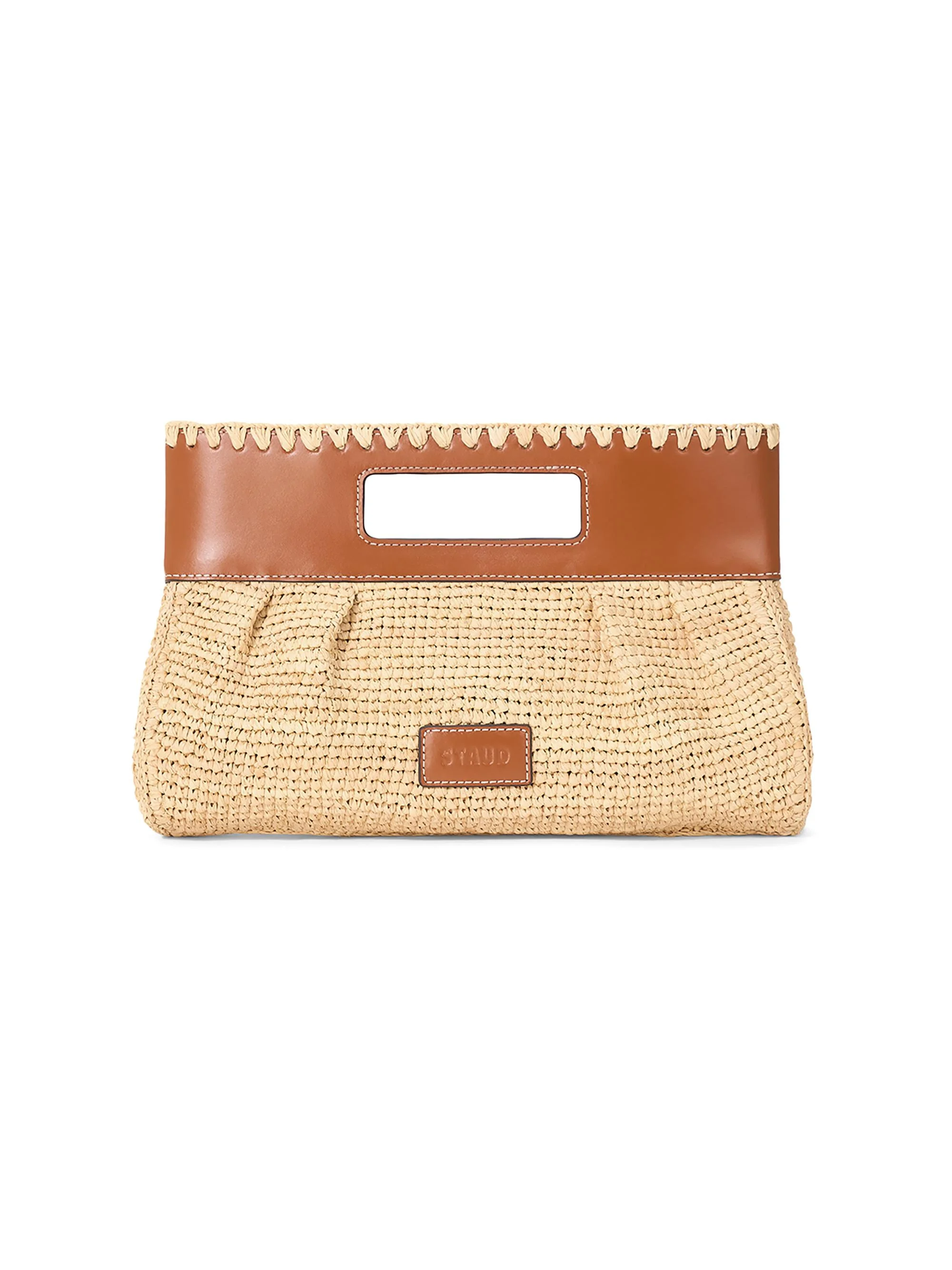 Women's Lena Raffia Clutch - Natural And Tan - 1