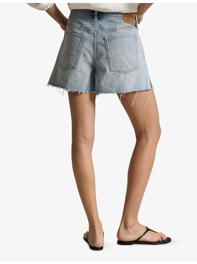 Raw-Hem High-Rise Denim Shorts 4