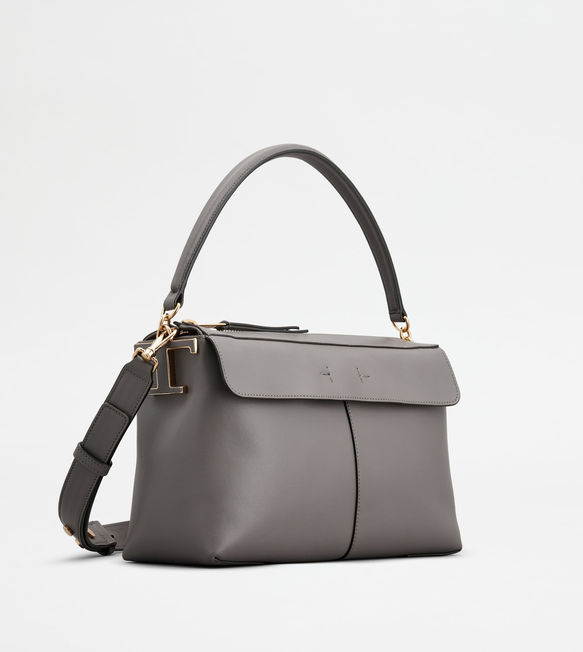 TOD'S T CASE BAULETTO IN LEATHER SMALL - GREY - 3