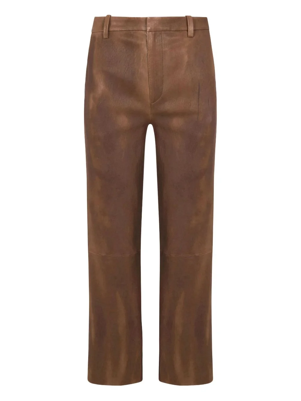 panelled-design leather trousers - 1