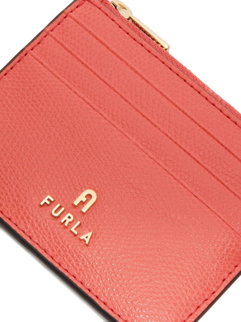 Camelia textured logo card case wallet 4