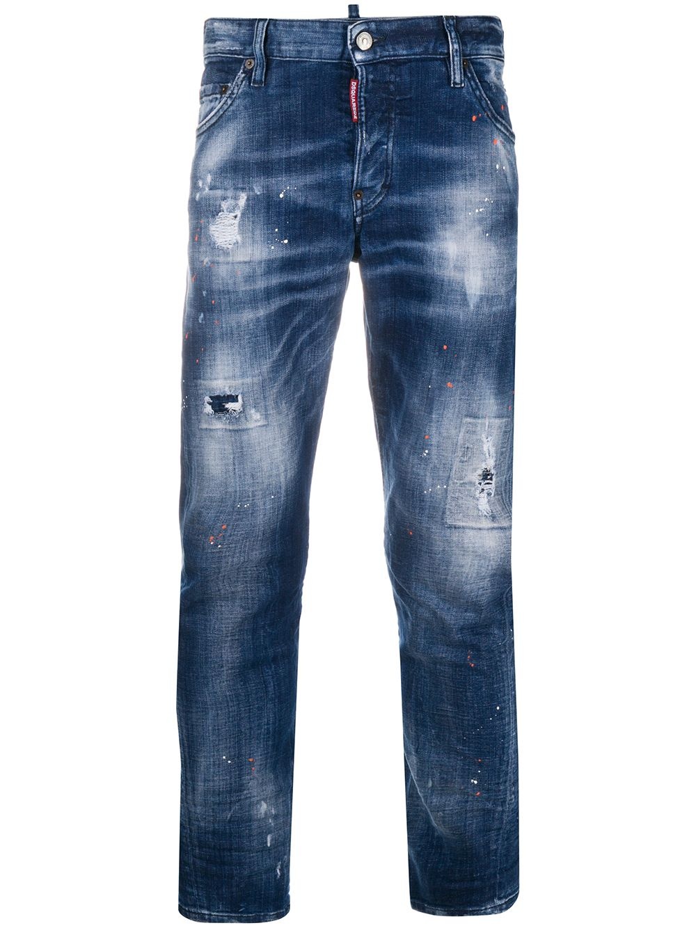 distressed slim-fit jeans - 1