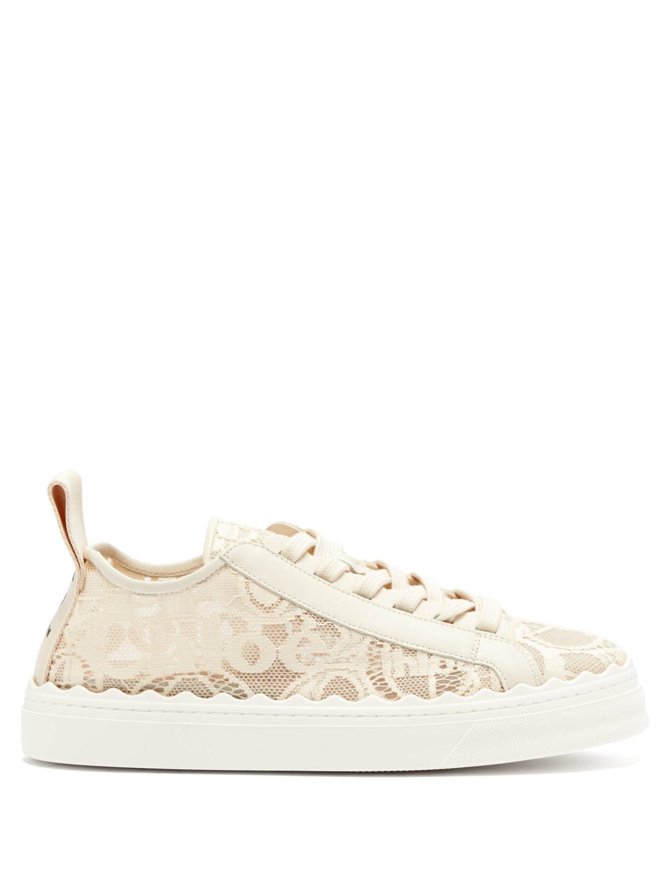 Lauren scallop-edge logo-lace trainers - 1