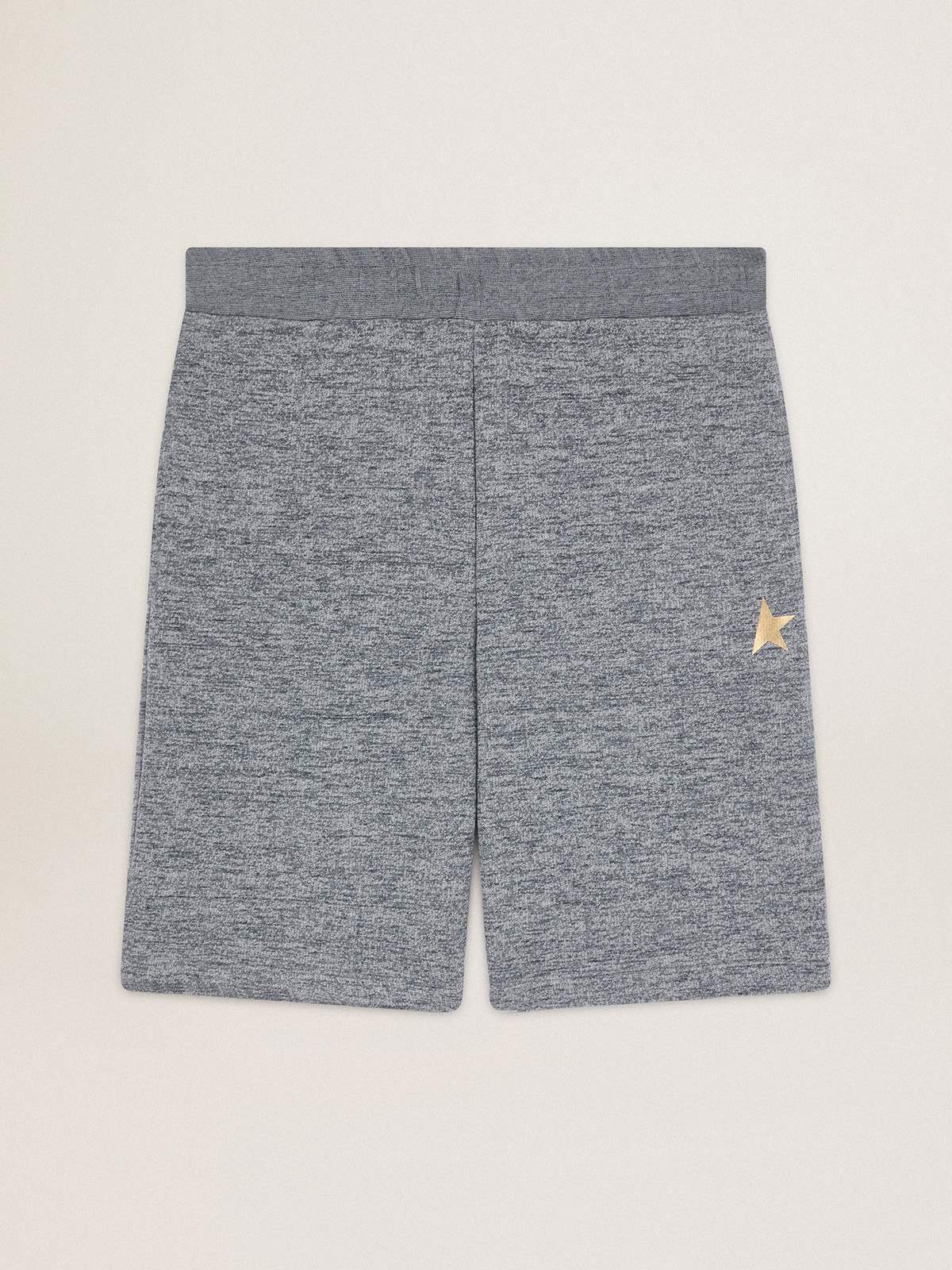 Men’s melange gray Bermuda shorts with gold star - 1