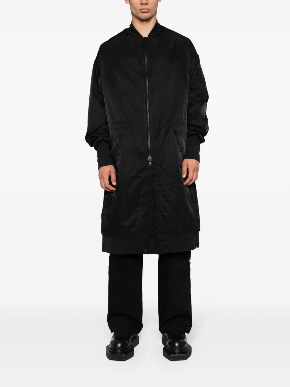 knee-length bomber coat - 2