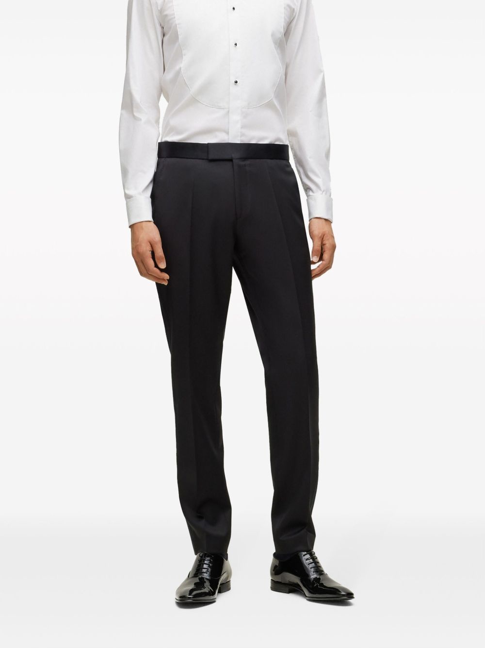 tapered-leg virgin wool trousers - 3