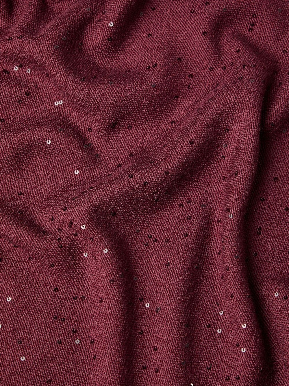 sequin-embellished fringed scarf - 3
