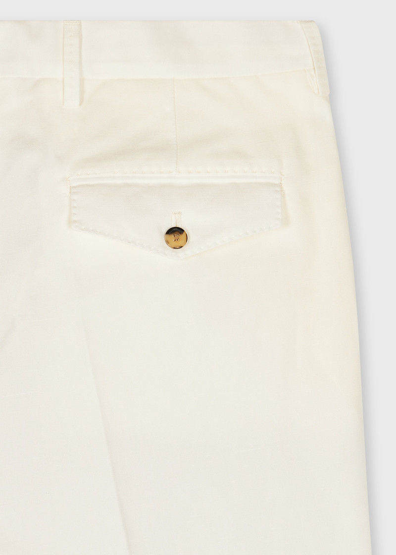 Paul Smith White Cotton-Linen Twill Trousers outlook