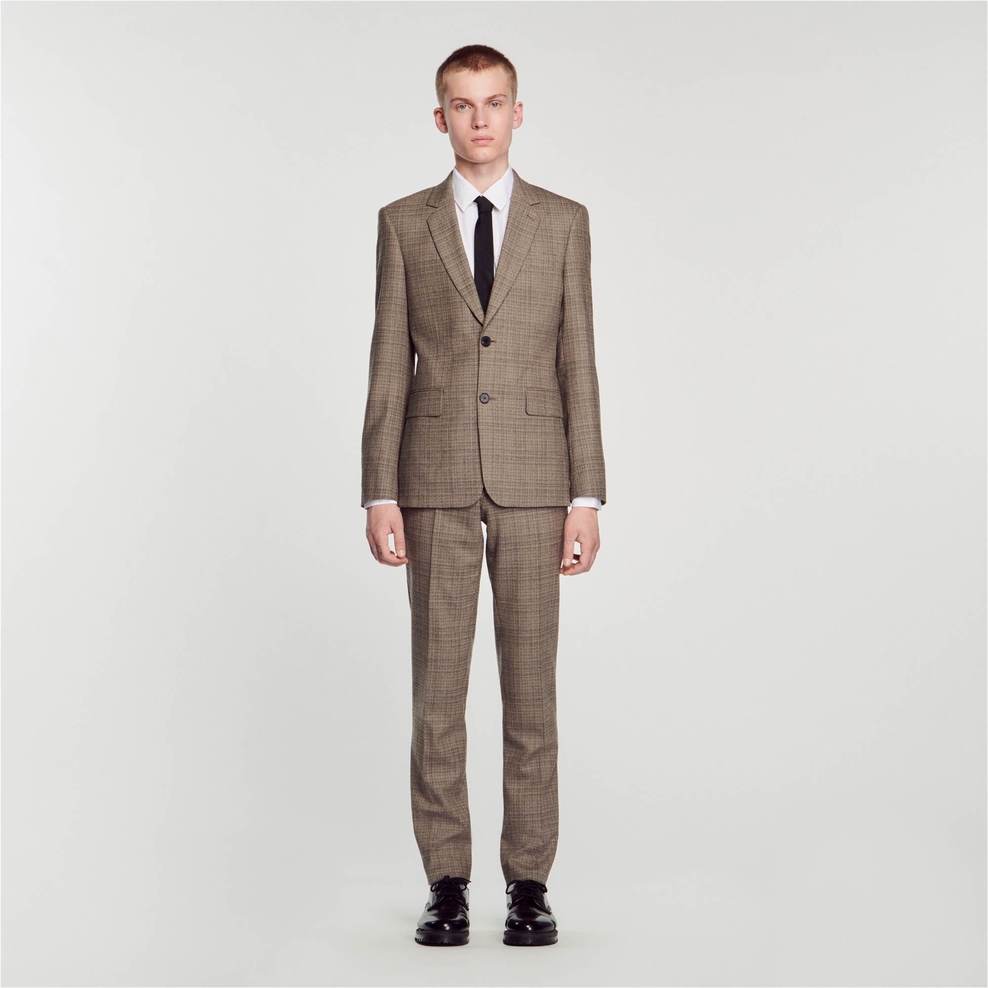 WOOL CHECKED SUIT JACKET - 3