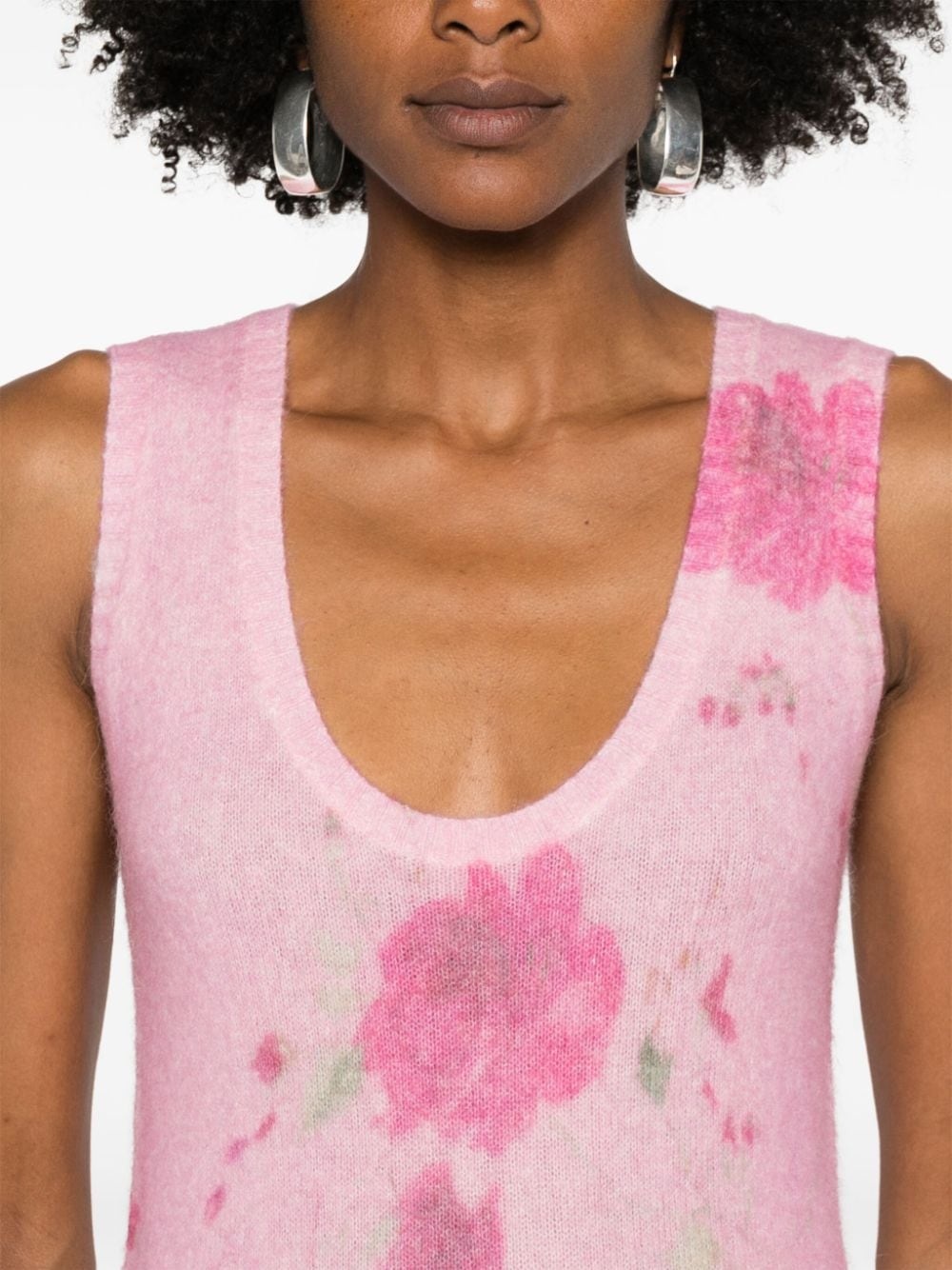 roses-print tank top - 5