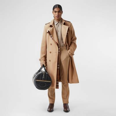 Burberry Wool Silk and House Check Loop-back Trench Coat outlook