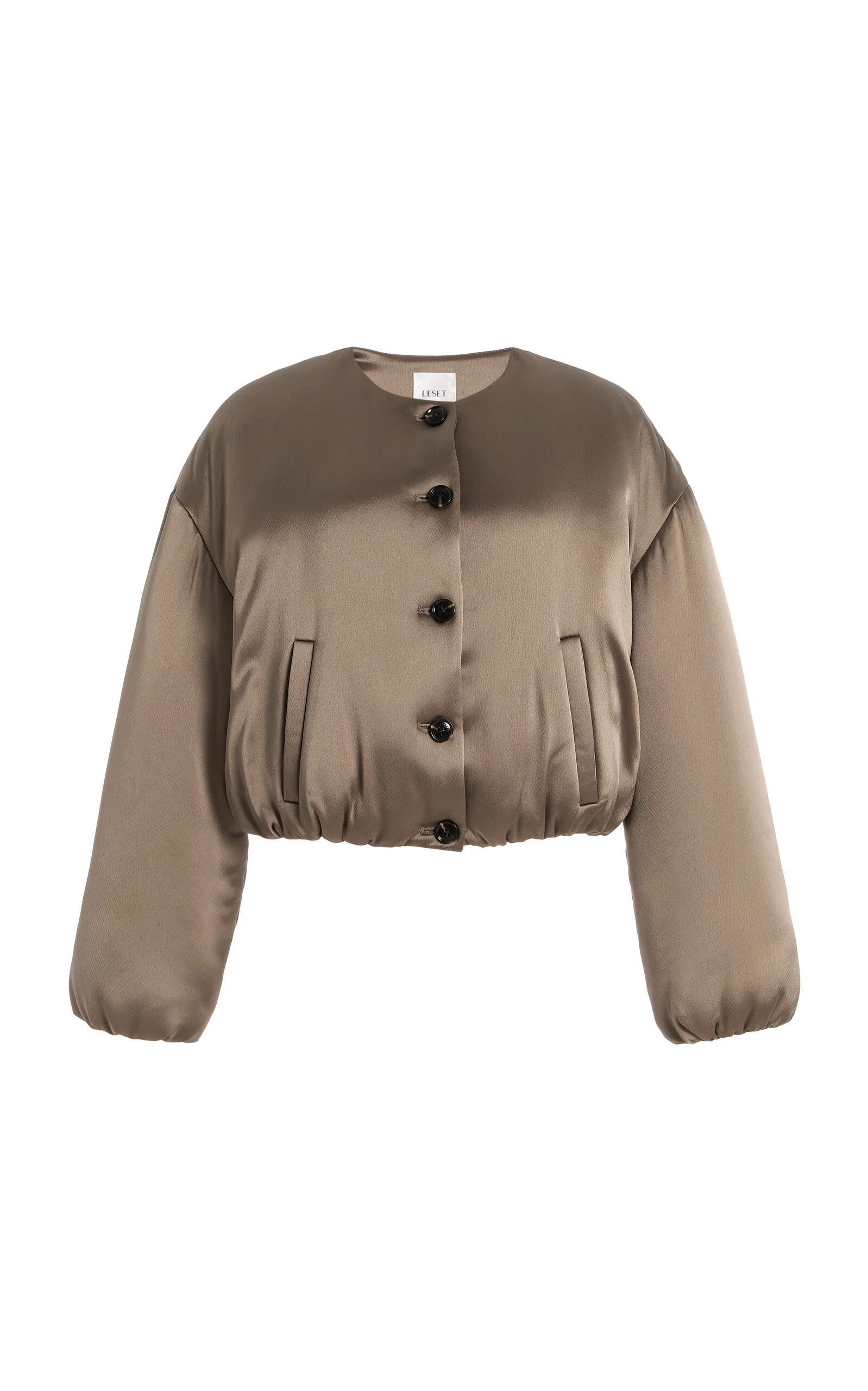 Barb Satin Bomber Jacket taupe - 1