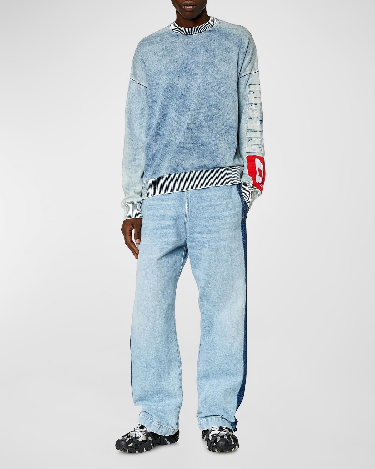 DIESEL☆K-Zeros コットン スウェットシャツ♪【送料込】 K-ZEROS スウェットシャツ ニット コットン ライトブルー