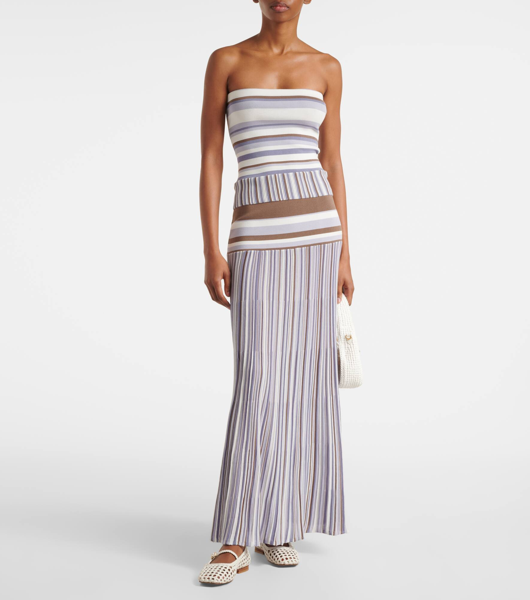 Citara striped cotton-blend tube top - 2