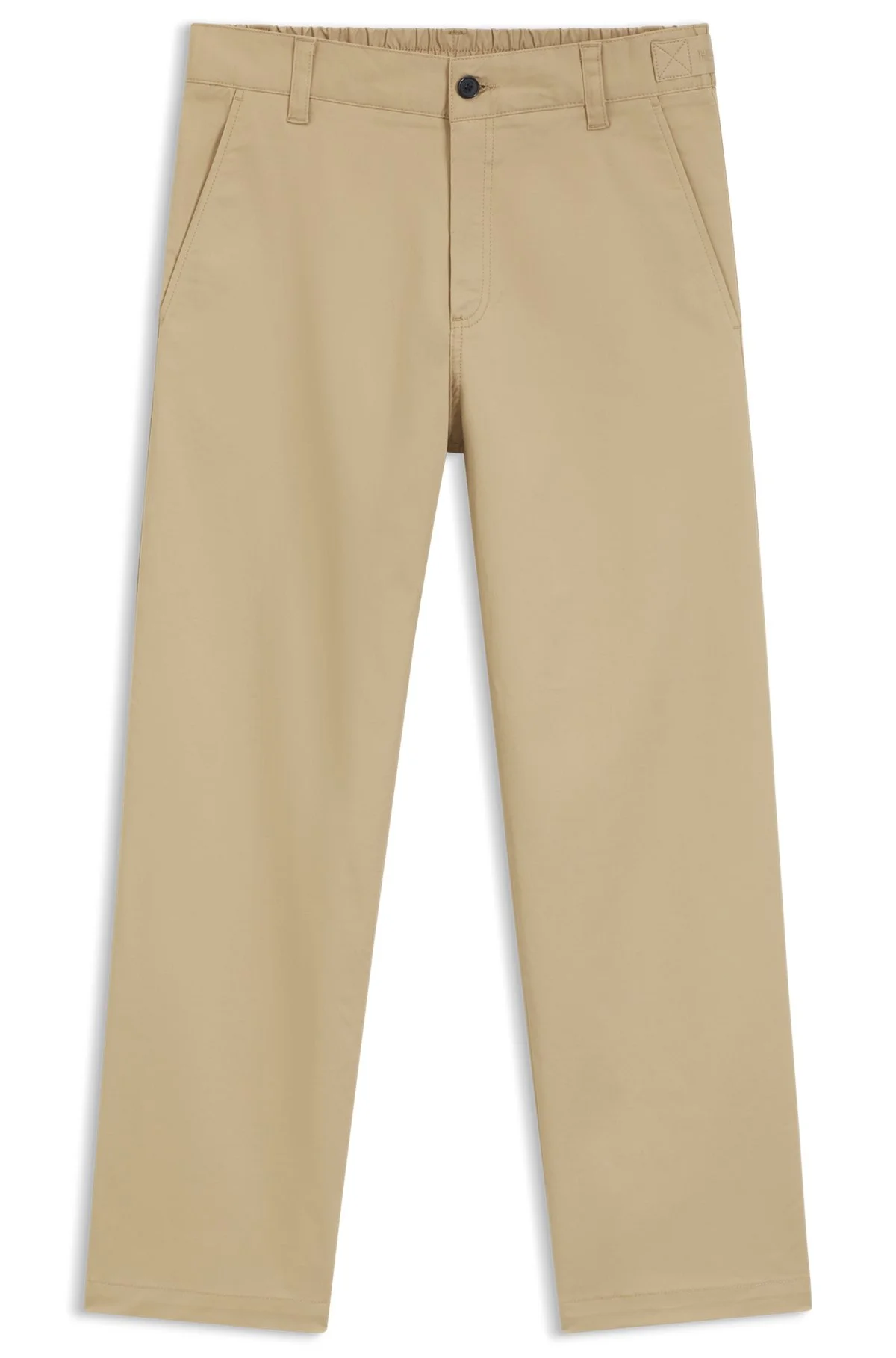 STRAIGHT-FIT PANTS IN MERCERIZED STRETCH COTTON - 1