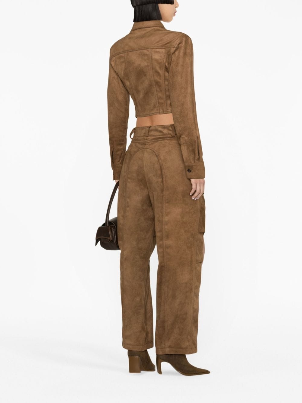 faux-suede cargo trousers - 4