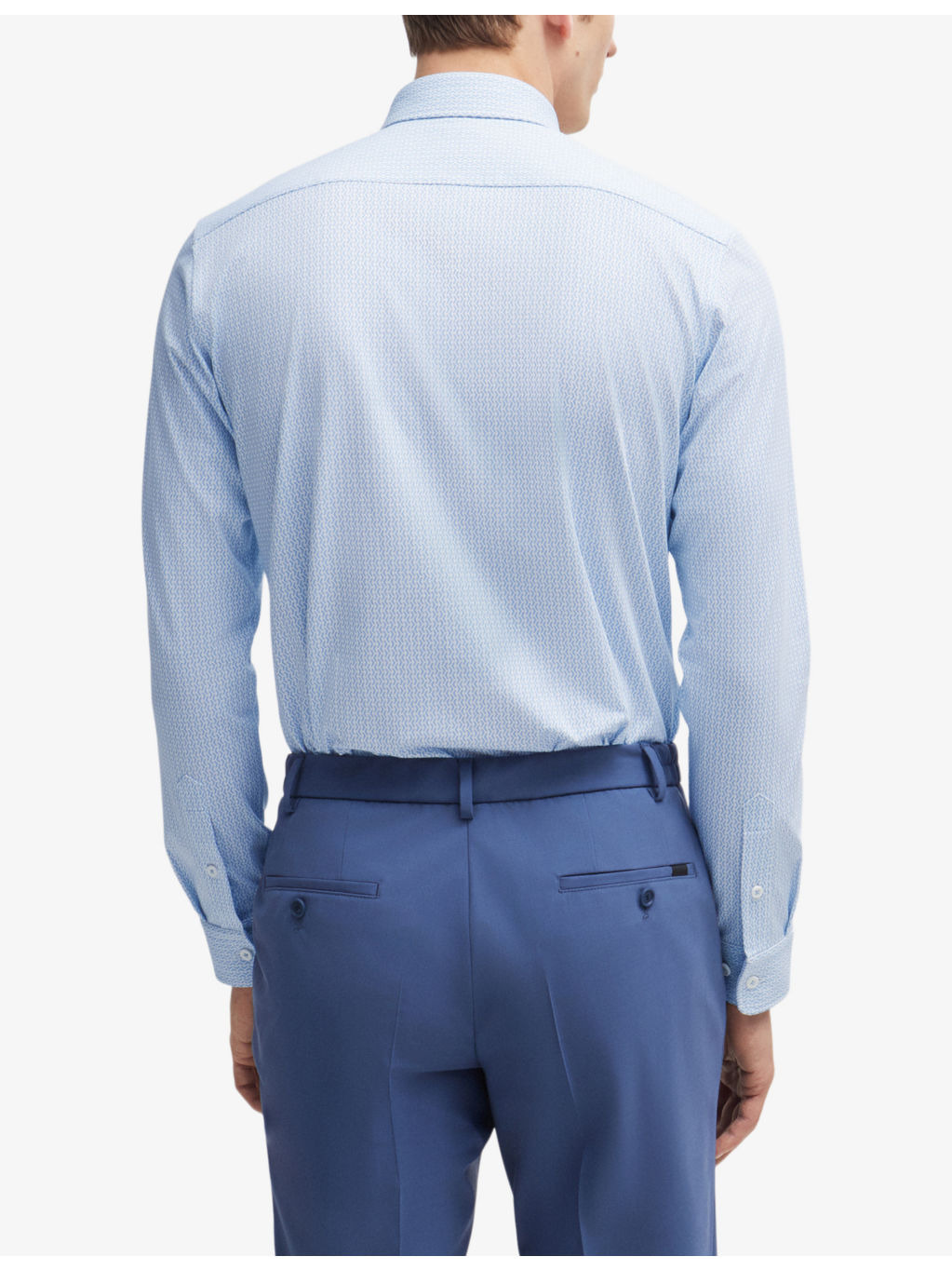 Slim-fit digital-print cotton-blend shirt - 4