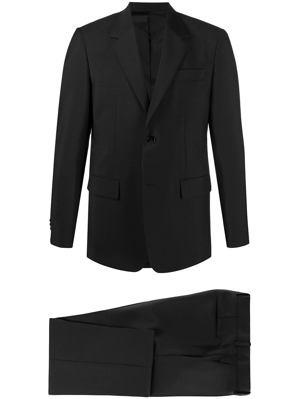 two-piece single-breasted wool suit - 1