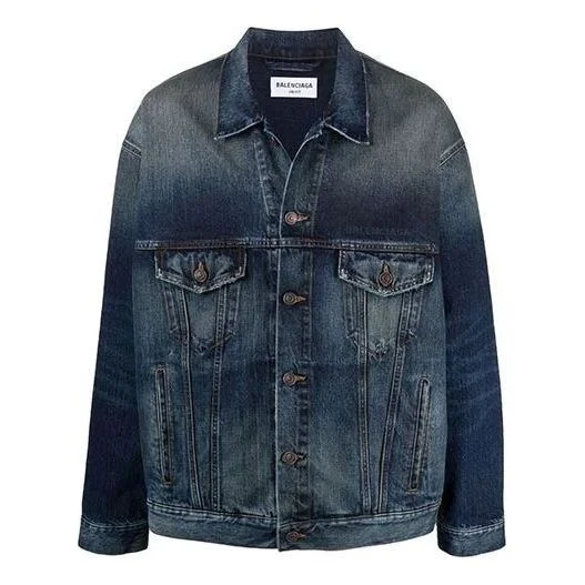 Balenciaga 자수 로고 데님 재킷 '블루'671889TJW754021 - 1