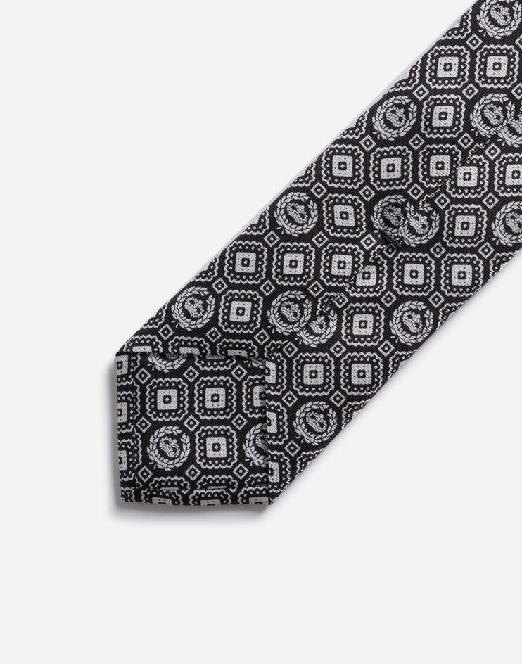 Diamond-design silk jacquard blade tie (6 cm) - 4