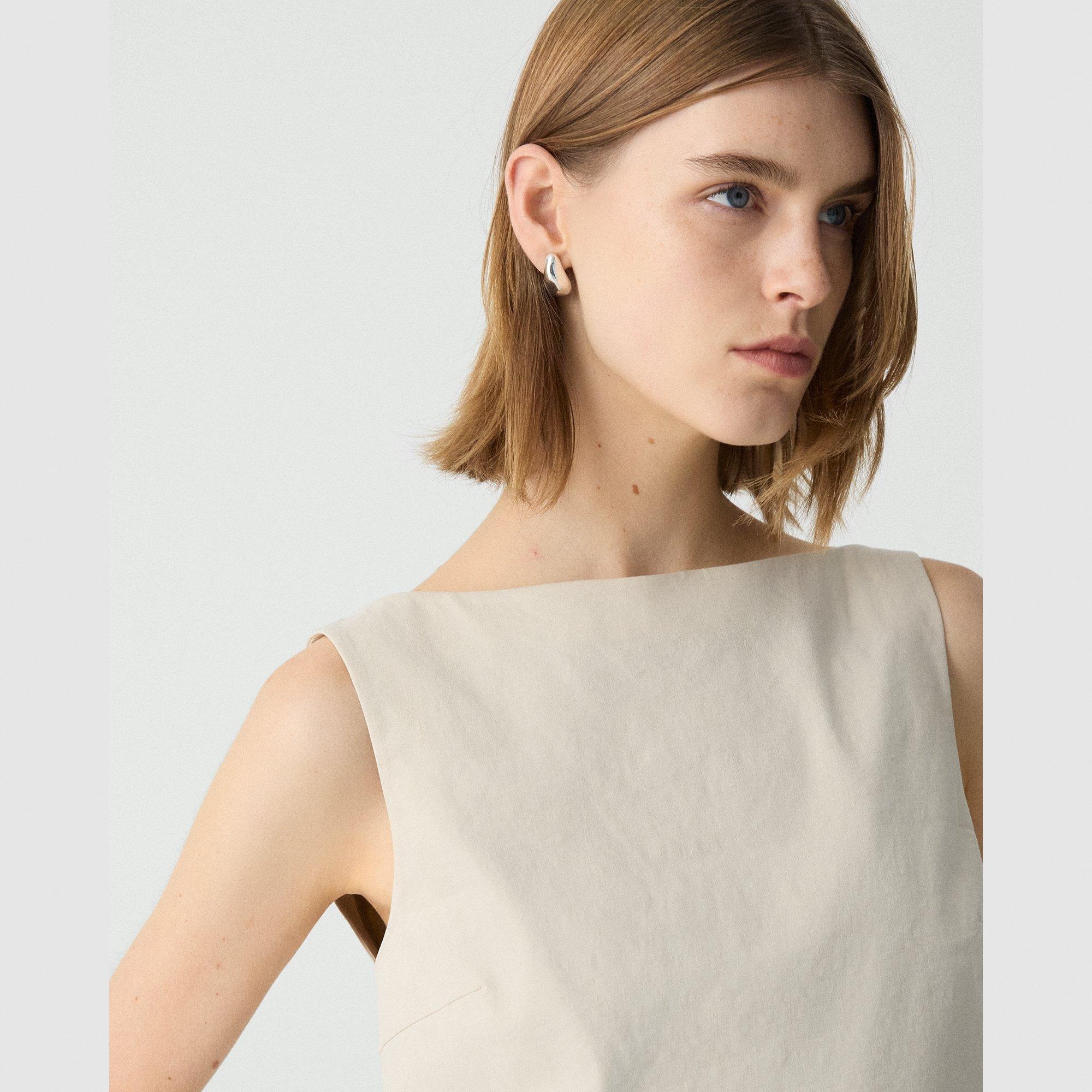 Sleeveless Boatneck Top in Good Linen - 5