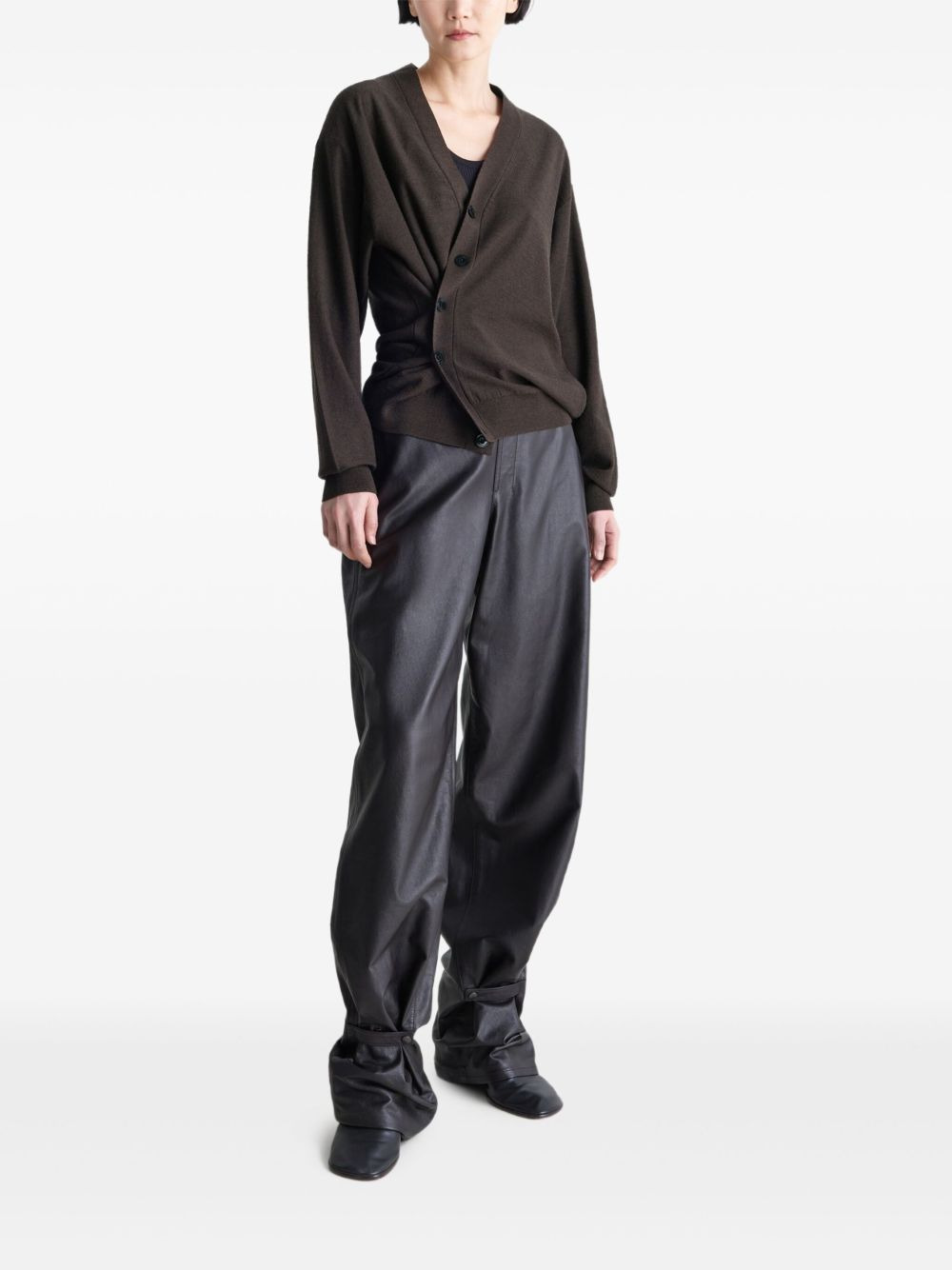 twisted V-neck cardigan - 3