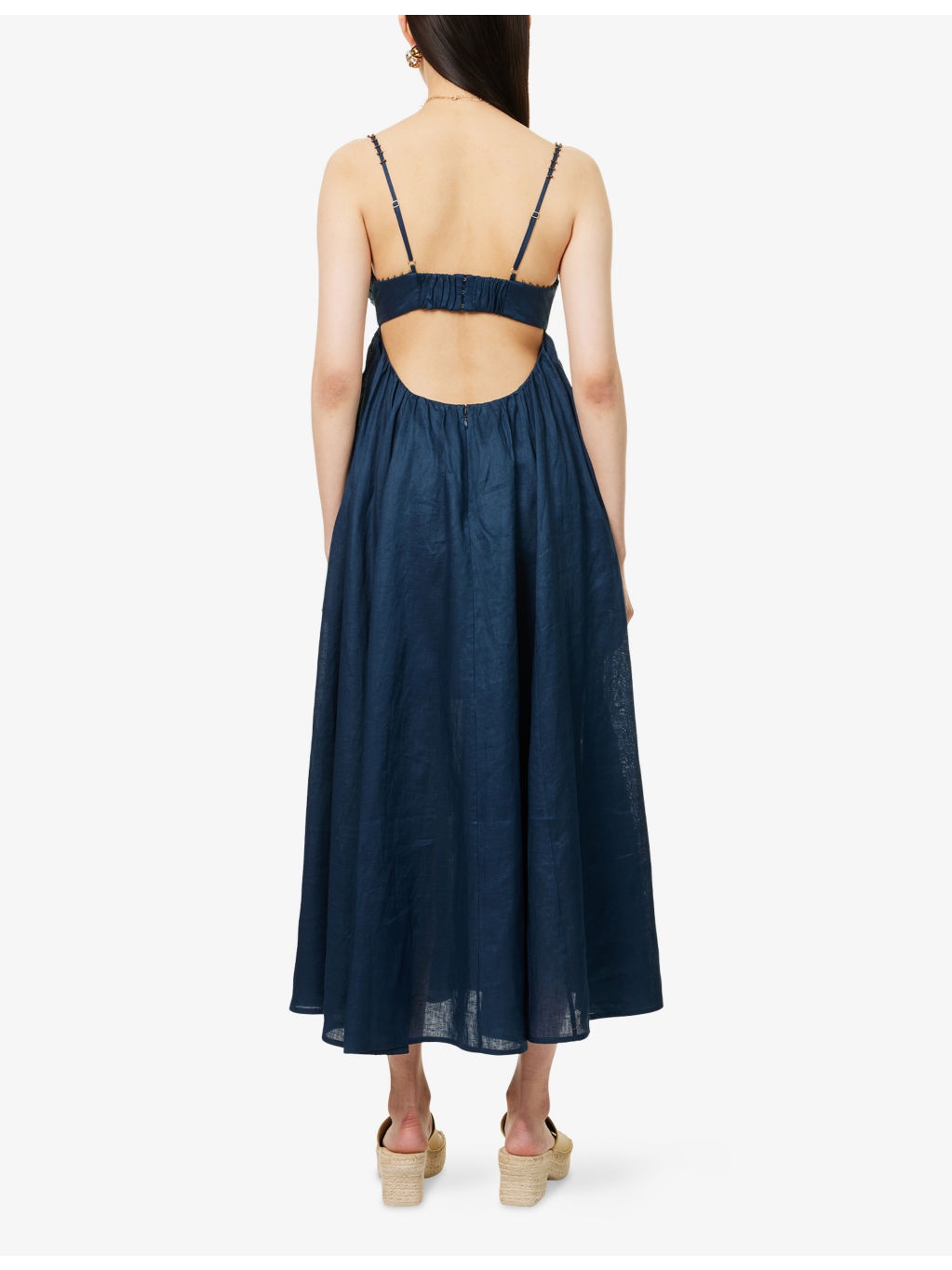 Ascension Twist-Front Linen Midi Dress - 4