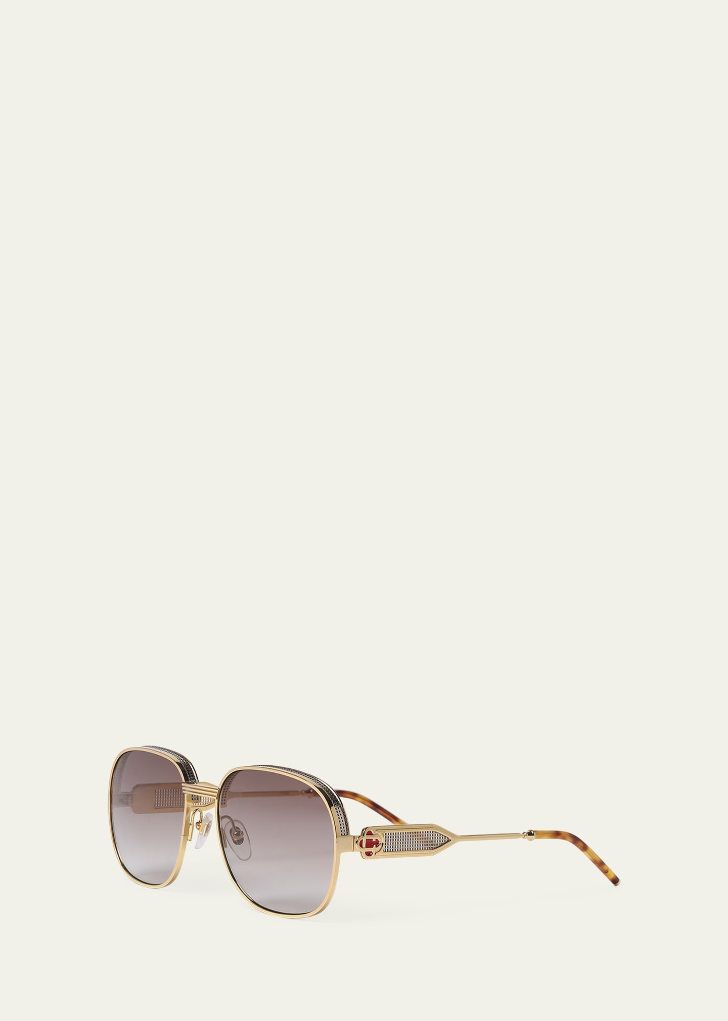 Gradient Mixed-Media Round Sunglasses - 2
