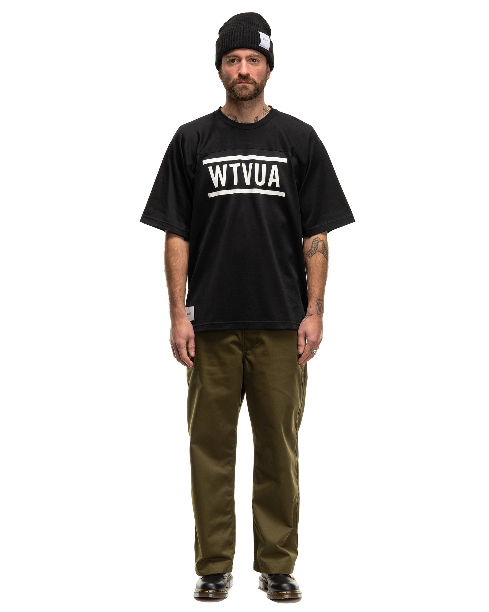 WTAPS QB / SS RACO. Brackets T-Shirt BLACK | REVERSIBLE