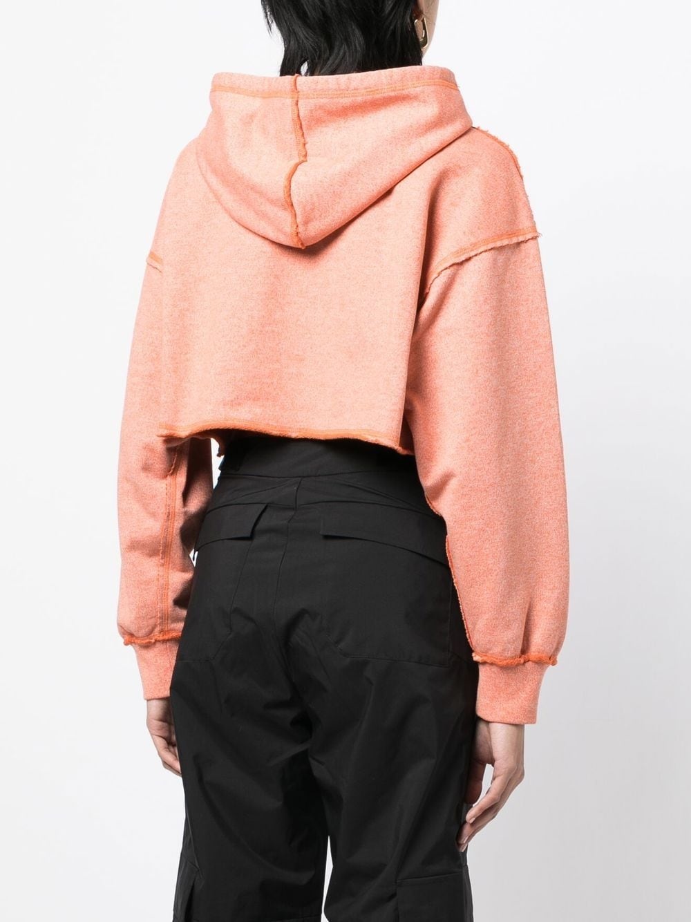 cropped graphic-print hoodie - 4