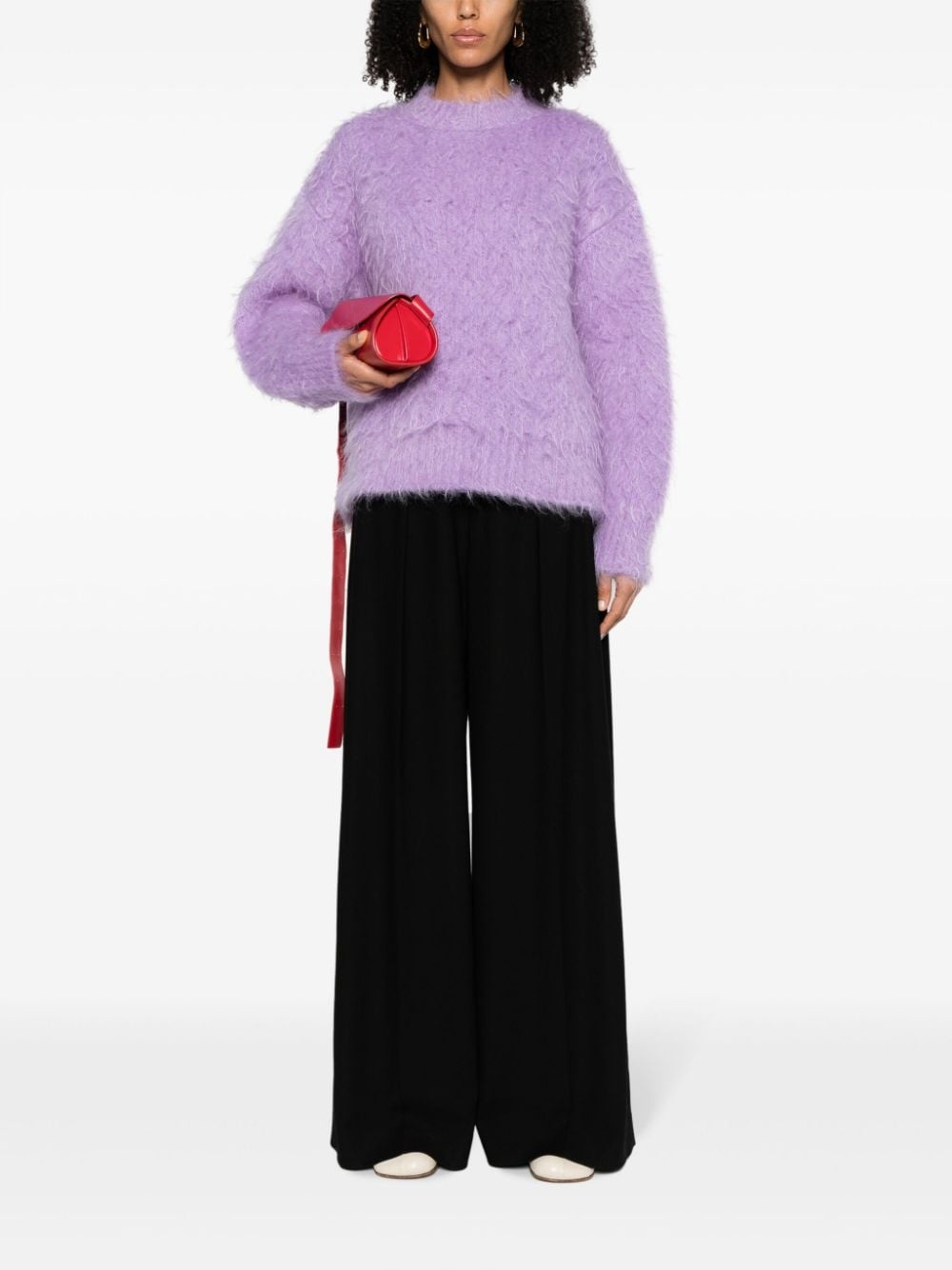 brushed-effect drop-shoulder jumper - 2