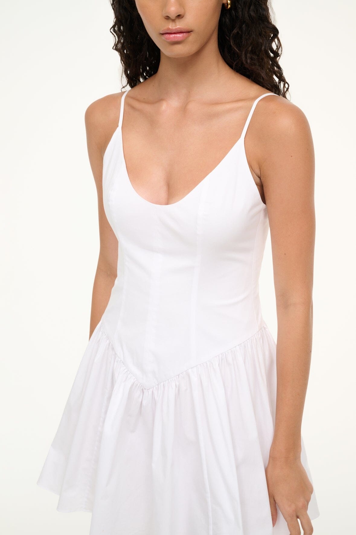 STAUD DENA MINI DRESS WHITE - 3