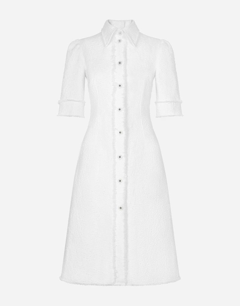 Cotton raschel tweed calf-length dress 1