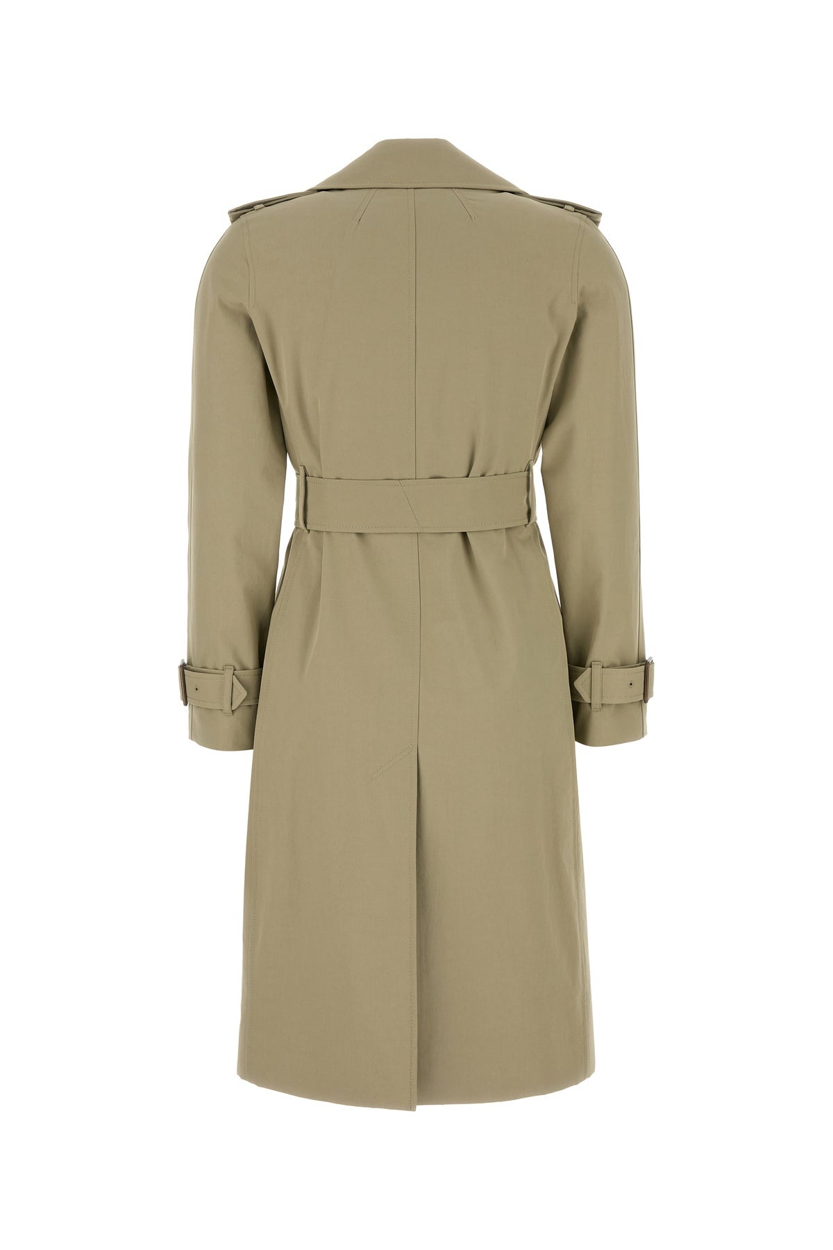Sage green gabardine trench coat - 2