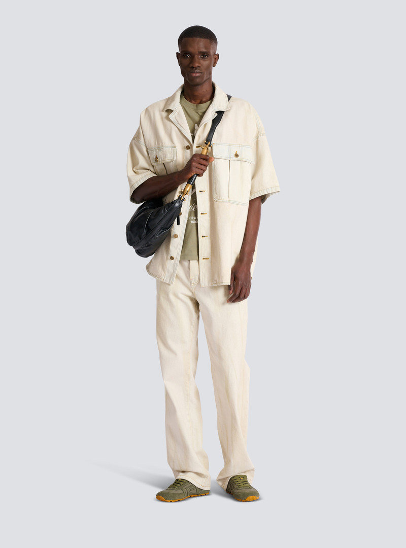 Balmain Faded denim overshirt outlook