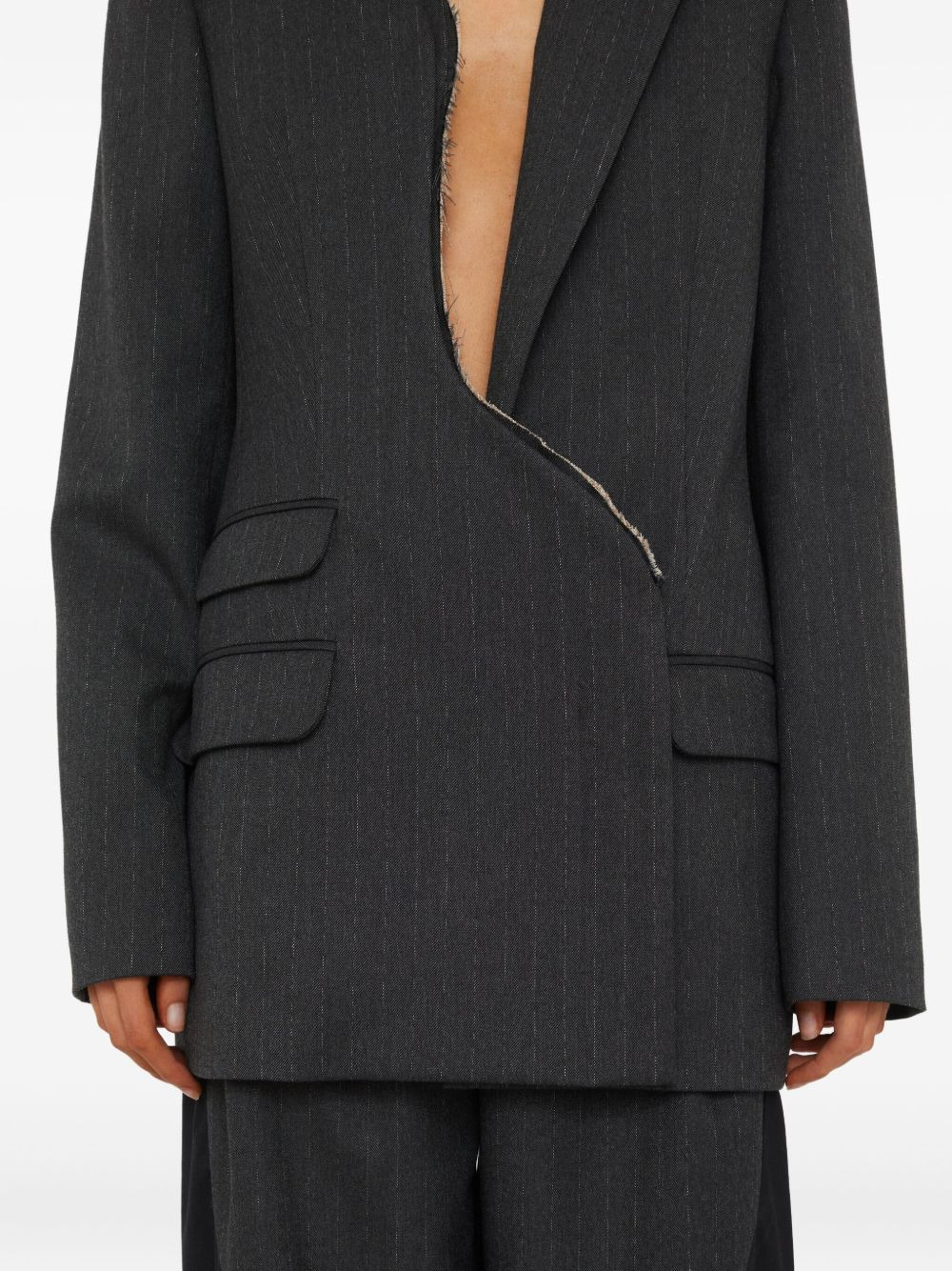 Torrent pinstripe asymmetrical blazer - 5