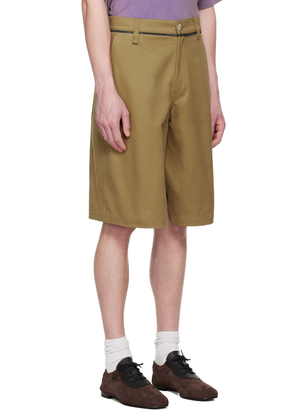 Khaki Twisted Skate Shorts - 2