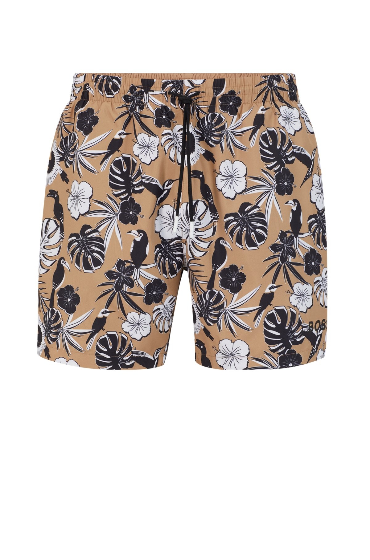 FLORAL-PRINT SWIM SHORTS WITH LOGO DETAIL - 1