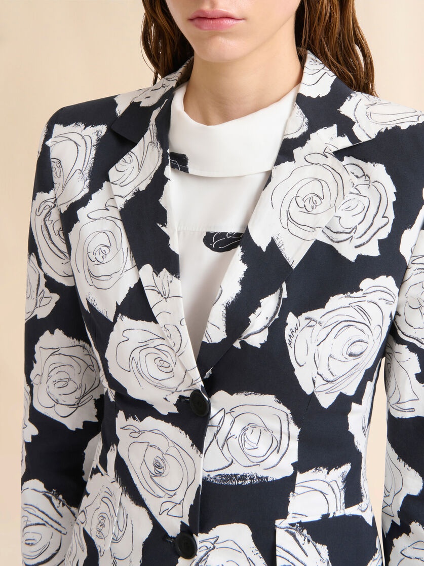 BLACK POPLIN BABY JACKET WITH AURORA PRINT - 4