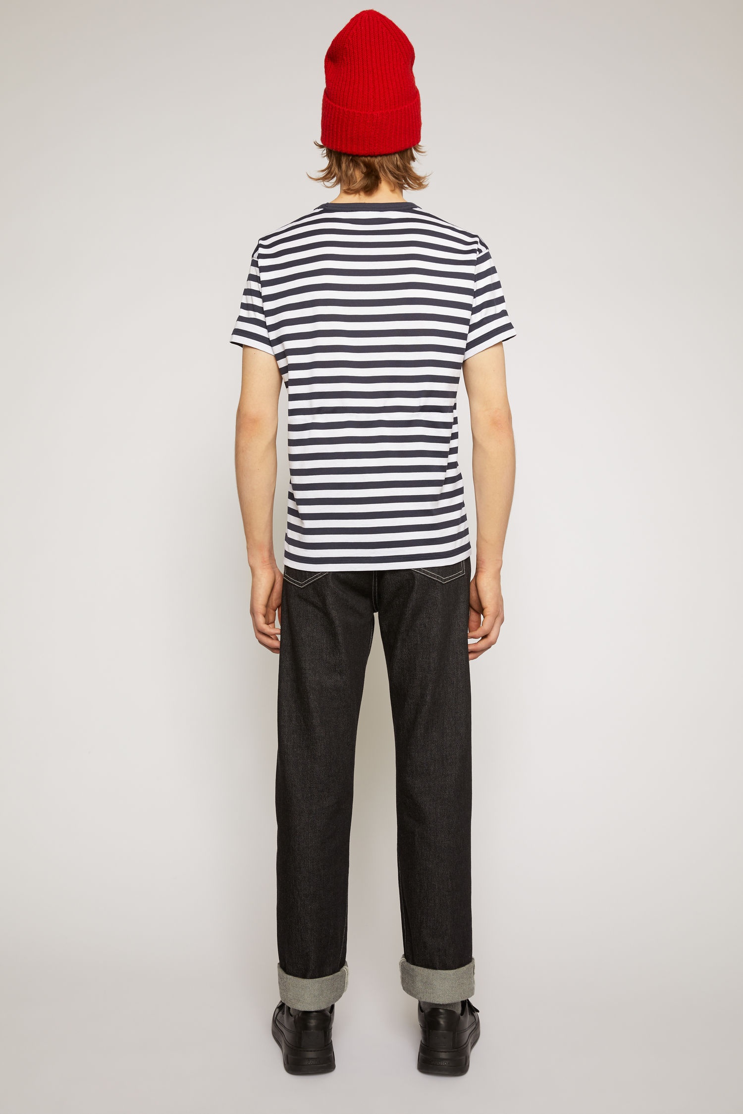 Slim fit striped t-shirt navy blue - 3