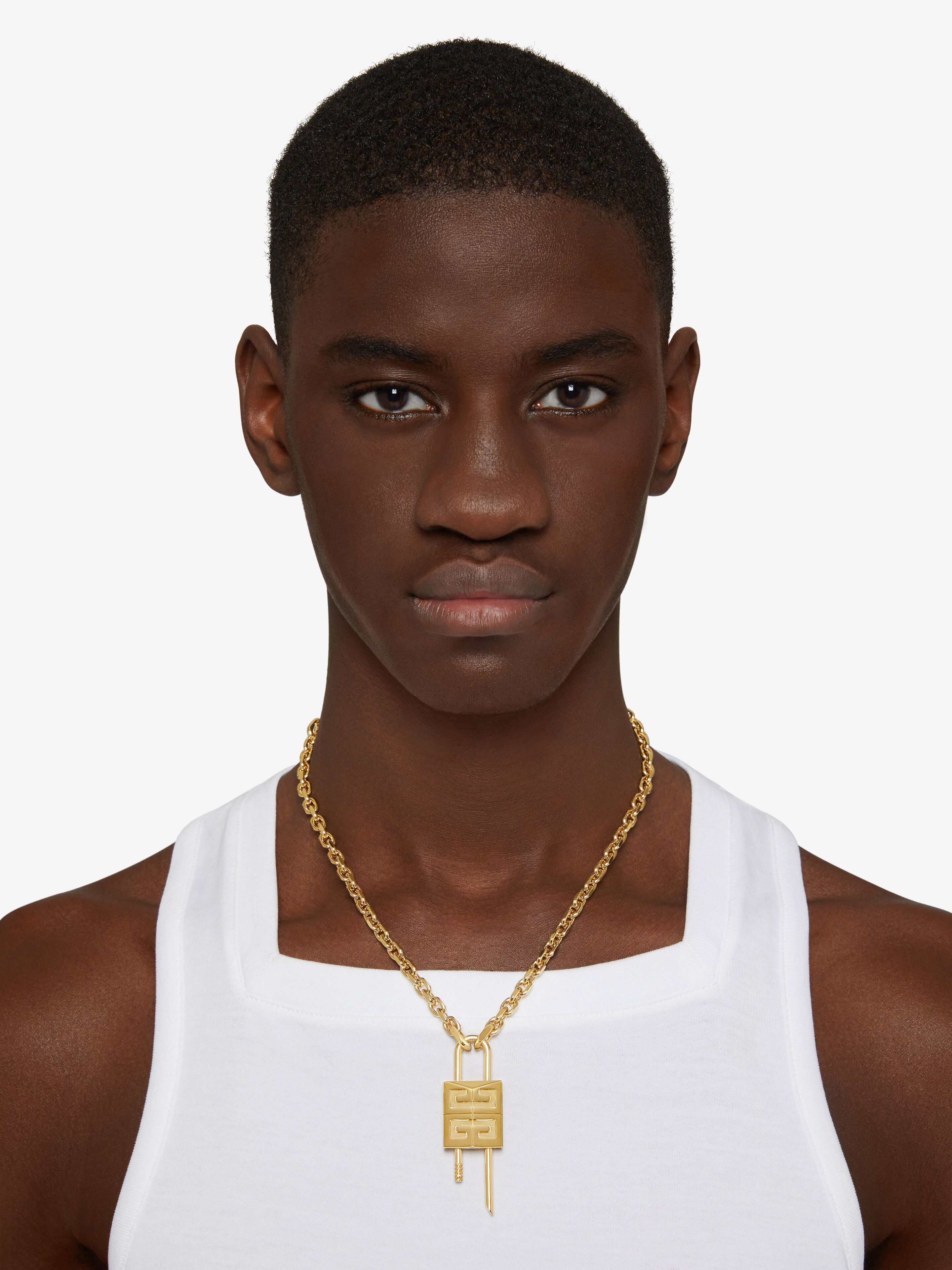 SMALL LOCK NECKLACE IN METAL 4