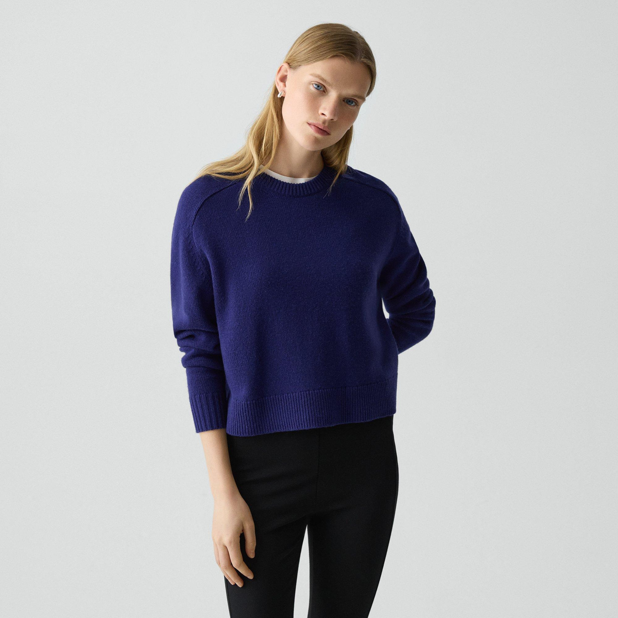 Cropped Crewneck Sweater in Cashmere - 2