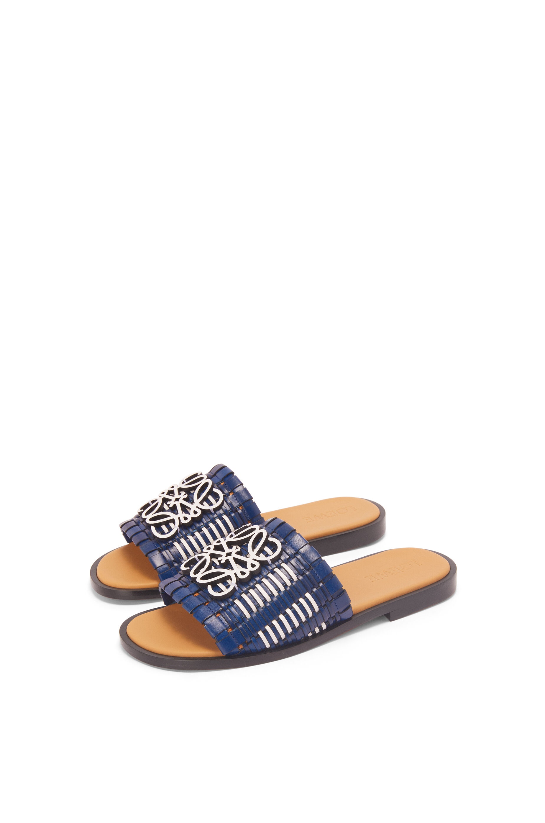 Anagram woven slide in calfskin - 2