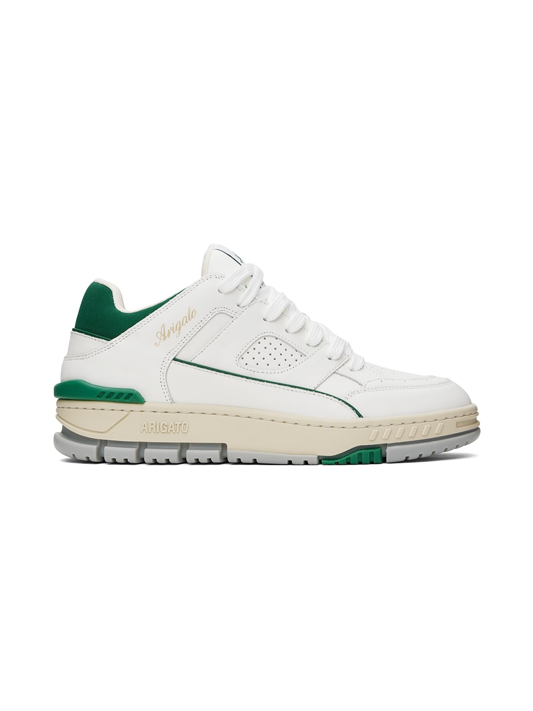 White & Green Area Lo Sneakers - 1